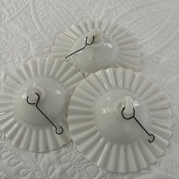 Other Vintage Hanging Milk Glass Oil Lamp Smoke Bell Heat Deflector Poshmark